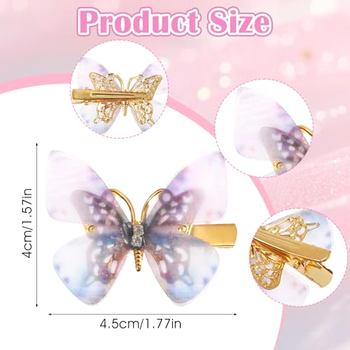 Tyqour 12 pzas pinzas mariposa pequeñas para cabello miniatura 2
