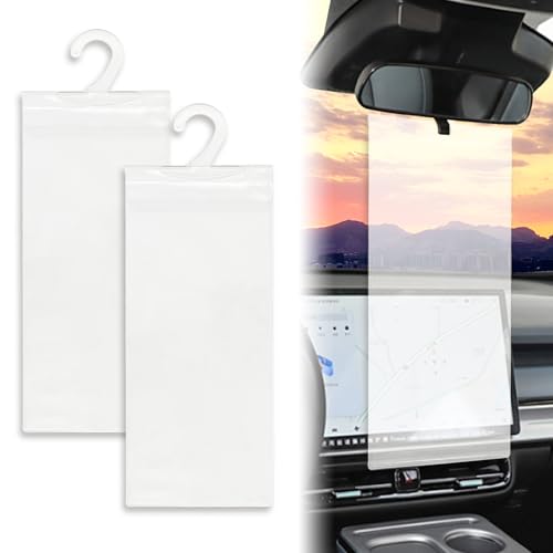 Icyhaws 2PCS Handicap Placard Holder, Universal Car Accessories Ultra Transparent Disabled Parking Permit Placard Protector with Large Hanger Plastic Protective Cover