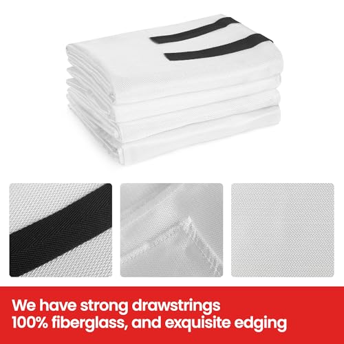 Image of Fire Blanket 2 Pack 40 inchx40 inch - CE Certified Fiberglass, Heat Resistant to 1076F - No-Mess Fire Suppression for Kitchen, Grill, Car, Camping & Home Safety