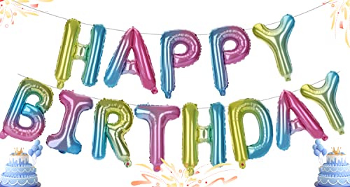 Fannev Rainbow Happy Birthday Balloons, Happy Birthday Banner (3D Tita) Mylar Foil Letters | Inflatable Party Decor And Event Decorations For Kids And Adults | Reusable, Ecofriendly Fun #TOP19
