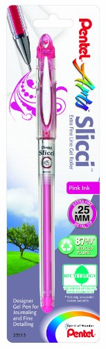 Stylo gel rose Pentel Slicci 0.25 mm a pointe extra fine et encre fluide
