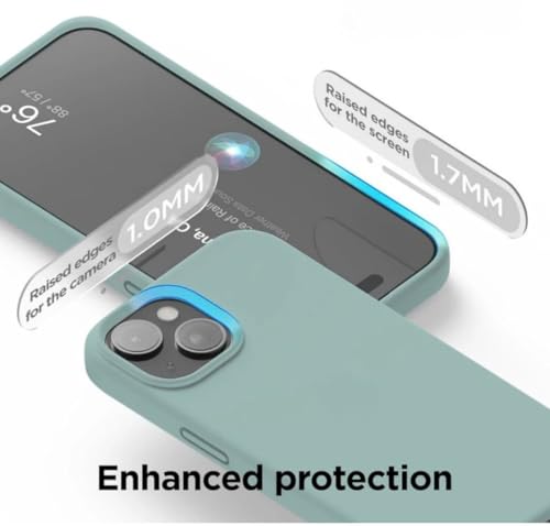 Image of Premium Liquid Silicone Case for iPhone 15 Plus - Slim Full Body Protective Back Cover with Soft Microfiber Lining, Anti-Slip Grip Scratch Resistant Phone Case (Sea Green)