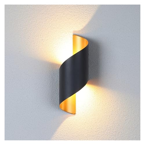 Lámpara exterior de diseño nórdico 10W acabada en oro negro para pasillos