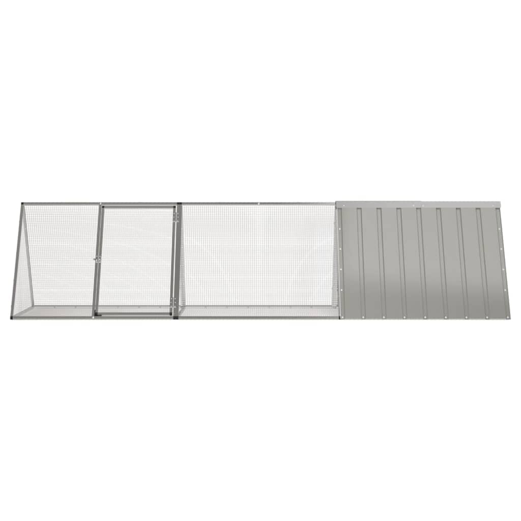 Jaula para conejos de acero galvanizado gris 302,5 x 80,5 x 71 cm con recinto ampliable, parque y caño para jardín, balcón, terraza, interior y exterior