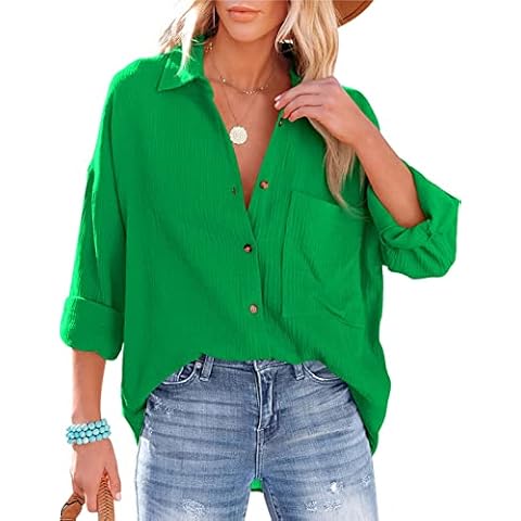 Wanzetaly Women's Oversized Button Down Shirt Cover