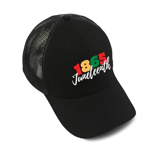 Danumei Juneteenth Decorations Black Trucker Hats for Men Women Freedom Day Hat Celebrate 1865 Black History Baseball Cap