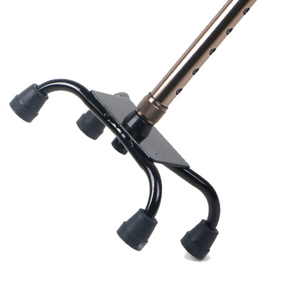 Muletas de Cuatro Patas de aleación de Aluminio for Ancianos Bastón telescópico Ajustable de Cuatro Esquinas for Ancianos