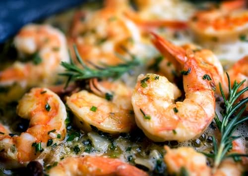 New York Steak & Seafood Gourmet Dinner for 2 - Jumbo Shrimp Appetizer for 2, Surf N\' Turf Main Course of 2 6oz Fillet Mignons and 2 5oz Lobster Tails, 4 Potato Pancakes, 2 New York Mini Cheesecakes