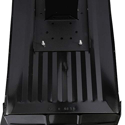 SoB Extra-Large Black Galvanized Steel Post-Mount Mailbox, 11.69in. W x 14.98in. H x 24.82in. L - Extra Large Black Locking Mailboxes for Outside Post Mount