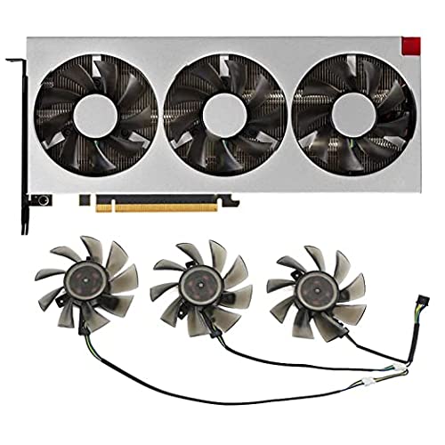 Justyet 75MM Lüfter für Grafikkarte FD8015H12S 12V 0.32A Radeon VII Grafikkartenlüfter GPU Grafikkarten Kühler für AMD XFX Radeon VII Gaming Kühler Bergbau Karte (Grafikkarte Lüfter - ABC) Cover
