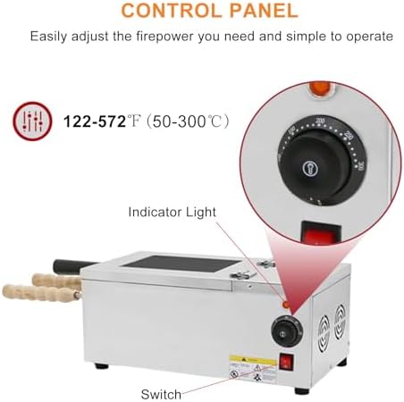 Commercial Electric Chimney Cake Oven & Cake Pop Roller Machine, 220V, Includes 2 Stainless Steel Bars, Perfect for Baking Delicious Chimney Cakes and Cake Pops