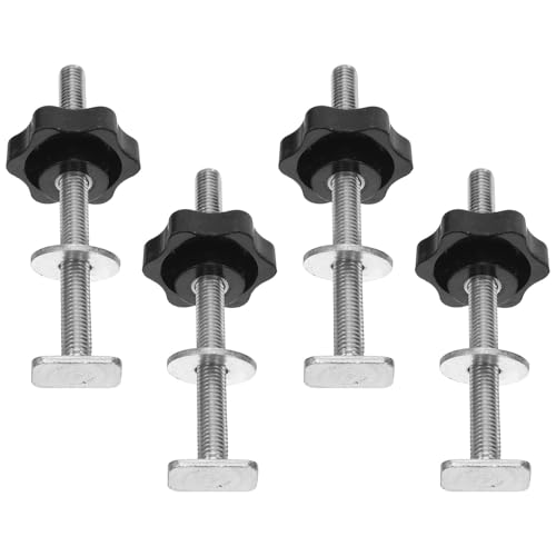 Hoement 4 Pernos de Sujeción para Carpintería, Acero Inoxidable y Plástico con Perilla Manual en Forma de Estrella con Liberación Rápida y Resistencia al Desgaste para Taller