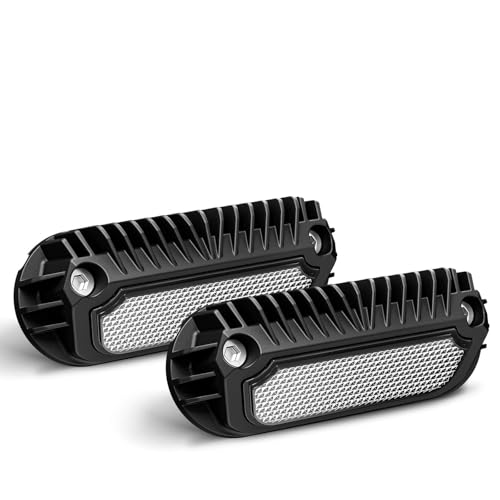 SUPAREE LED RV Porch Light 2PCS White Amber 12 Volt Exterior Light 800 Lumen Black Lighting Fixture Kit Replacement for RVs Trailers Campers