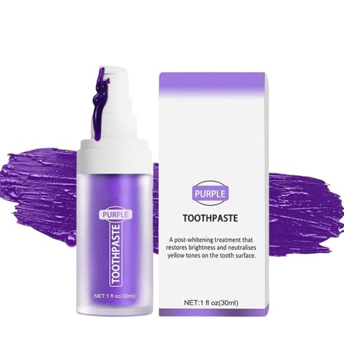 Pasta de dientes blanqueadora de dientes púrpura, pasta de dientes morada blanqueadora para dientes blancos, pasta de dientes morada blanqueador, pasta de dientes blanqueadora de dientes amarillos