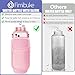Fimibuke 32 oz Water Bottle with Sleeve, BPA Free Leakproof Sport Large 1L Plastic Motivational Water Bottle with Straw & Strap & Insulated Neoprene Holder Carrier Bag for Women Men, A2.Baby Pink