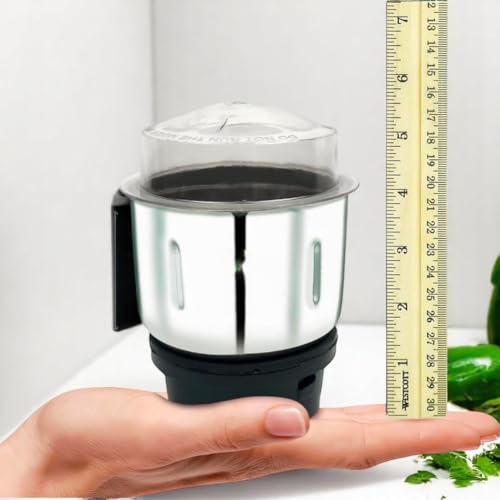 Image of Stainless Steel Mixer Grinder Chutney Jar (600 Ml,400 Ml) Mixer Jar Suitable For Bajaj GX1, GX3, GX4, GX8, GX3501, GX3701, GX4701, GX3000, GX400, GX3 Fit on 2 Lock & 4 Teeth Coupler (Pack Of 2)