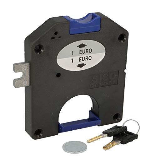 UMAXO® Candado de depósito para monedas de 1 euro. Candado para taquillas, vestuarios, armarios escolares, armarios, etc. (cierre a la derecha)