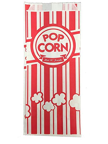 Carnival King Paper Popcorn Bags, 1 oz, Red & White, 100 Pieces #1