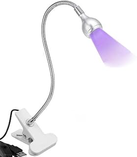 UV LED Nail Lamp - Mini LED Nail Lamp Gel X- for Nails with Securing Clip Rotatable LED Light, Silver Durable Easy Installation