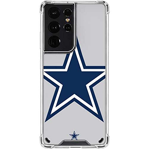 Skinit Clear Phone Case Compatible with Galaxy S21 Ultra 5G - Officially Licensed NFL Dallas Cowboys Large Logo Design