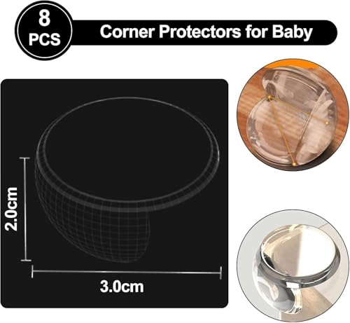 Image of Corner Protector for Baby, Furniture Table Corner Protection, Kids Soft Table Corner Protectors to Cover Sharp Furniture and Table Edges(8 Pack)