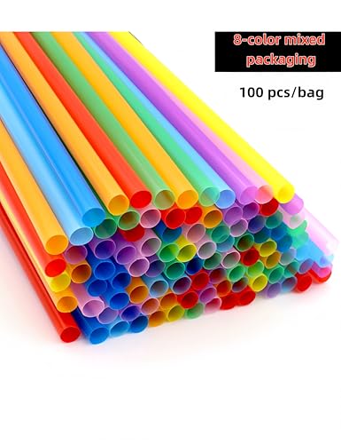 Pitillos Jumbo Smoothie, Plástico, 100 unidades coloridas miniatura 3