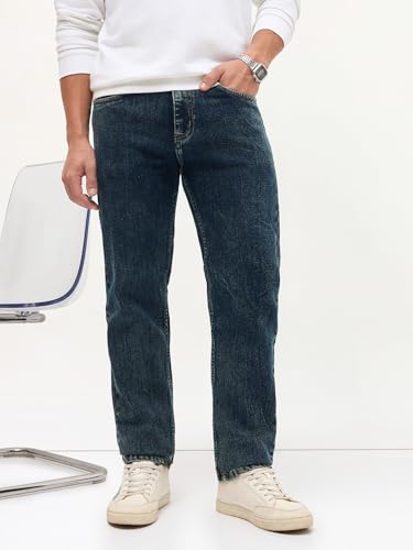 Image of Urbano Fashion Men's Regular Fit Heavy Washed Denim Jeans Stretchable