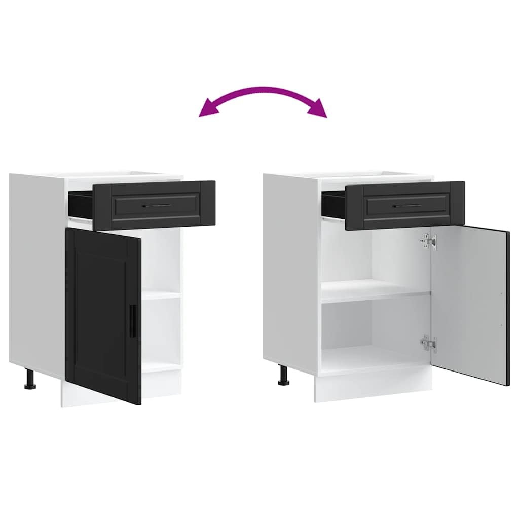 vidaXL Armoire de Cuisine Porto Noir Bois d'ingénierie