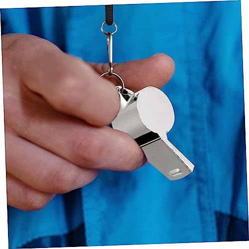 2 piezas silbatos deportivos de metal con cordón miniatura 2