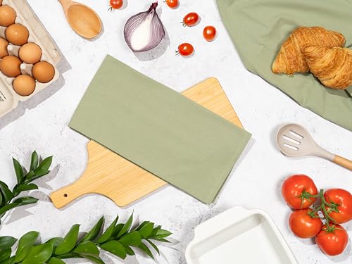 Image of Organic Cotton Bulk Sage Green Flour Sack Kitchen Towels - 50 Pack, 100% Cotton, Lint-Free, Quick-Drying and Lightweight Kitchen Towels for Baking, Cleaning and Dish Drying (Sage Green)