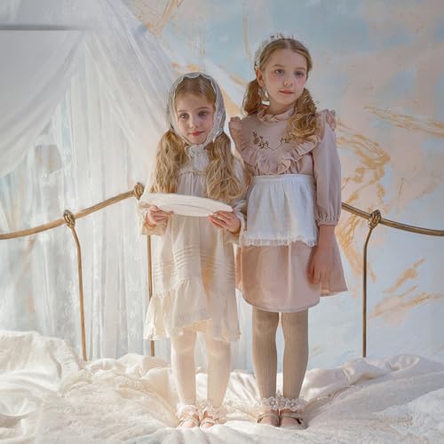 Toddler Footless tights Girls knit Leggings with lace3