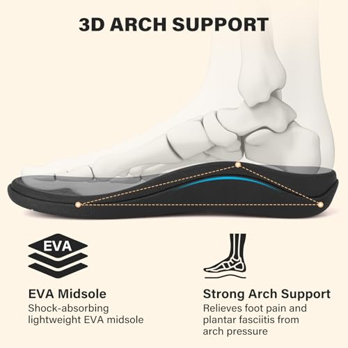 V.Step Orthopedic Slippers with Arch Support for Women Men, Orthotic Bedroom Slippers Slides for Plantar Fasciitis,Open Toe Slip on House Shoes Indoor Outdoor for Ladies, Foot Pain Relief (Black, Adult, Men, 9, Numeric, US Footwear Size System, Medium)2