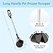 Long‑Handle Pet Pooper Scooper for Dogs & Cats - One‑Hand Gripper Waste Picker Outdoor & Indoor Poop Scoop with Serrated Jaws - Aluminum & Plastic Sanitary Pet Waste Cleanup Tool by PETMAKER (Black)