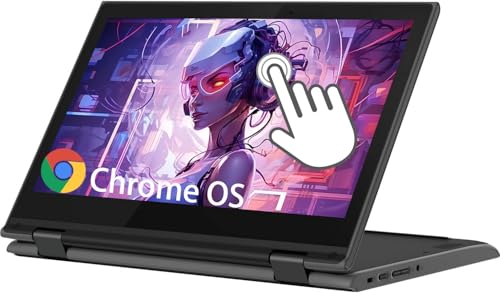 Lenovo Chromebook 300e Écran tactile convertible 2 en 1 pour ordinateur portable 11,6 pouces, Intel Celeron N4020 1,1 GHz, RAM 4 Go, SSD 32 Go, clavier japonais, Chrome OS (Reconditionné)