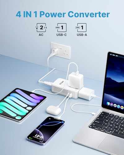 Image of Mini 220V to 110V Converter for European Travel, VINTAR 200W Universal Travel Adapter Voltage Converter US to Europe, International Step Down Power Converter Adapter Combo for EU UK AUS India