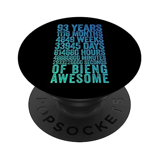 Divertida camiseta de cumpleaños 93 años, diseño de metro antiguo PopSockets PopGrip Intercambiable