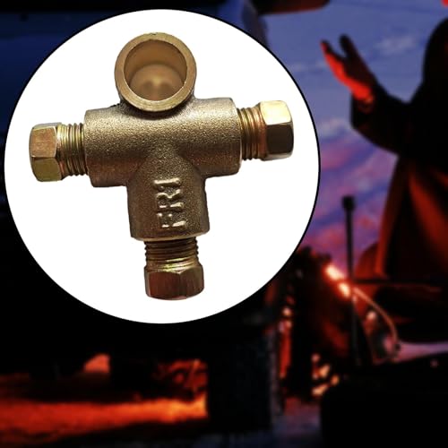 Conector en T de freno Qianly acoplamiento empalme triple de latón con tuercas resistente 5