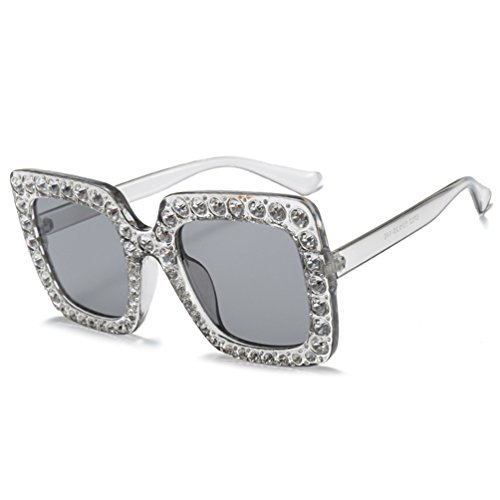 Armear Trendy Rhinestone Square Sunglasses Women Oversized Crystal Frame Designer Gradient Lens Eyeglasses 67mm2