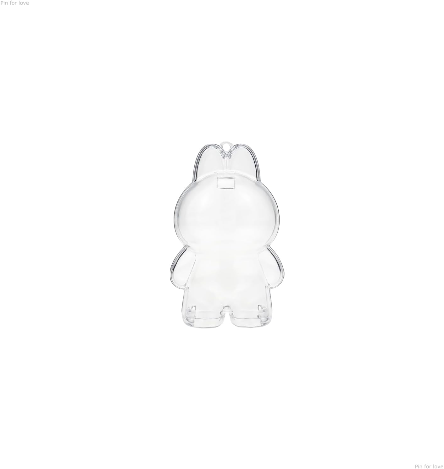 Protective Case for LABUBU, Display Box Acrylic Case Hard Cover Accessories with Silicone Strap White - Pin for Love