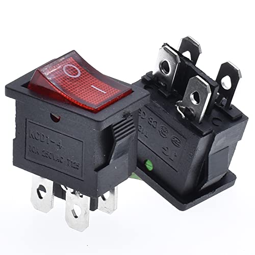 Commutateur 4 broches 21x15mm interrupteur bascule ON-OFF AC 250V 125V LED