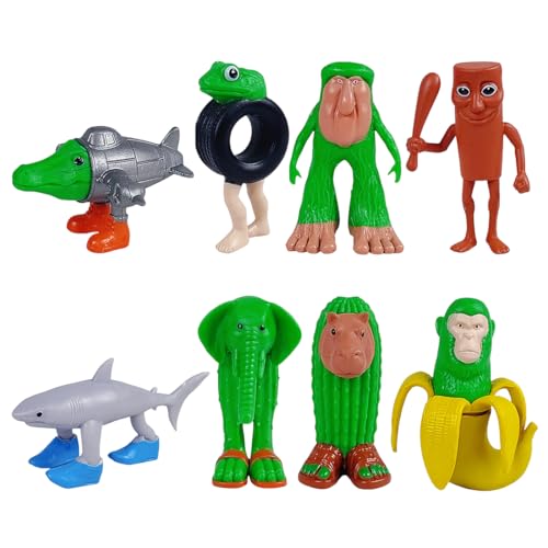 OUDQFCJ Juego de 8 unidades, Divertidas figuras de juguete Tung Tung Sahur, Set de memes de Internet para Brainrot, Tralalero Tralala para niños y adultos, Fans de los juguetes a partir de 6 años