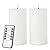 volnyus White Flameless Candles Set of 2 (3x6 inch) Flickering LED Wax Candles Battery Operated with Remote Control Timers for Night Light/Fireplace/Party Dimmable Pillar Candles Flat top