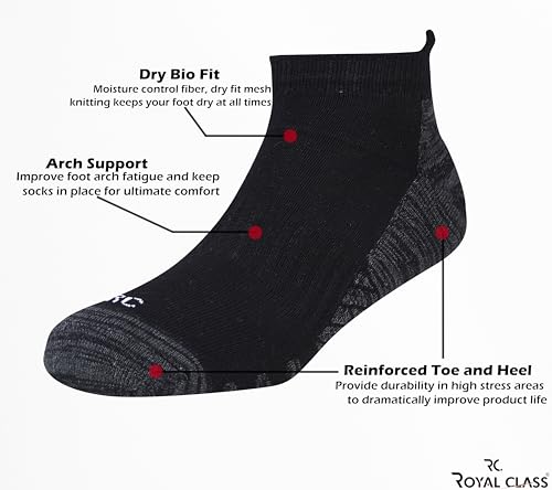 Image of RC. ROYAL CLASS Ankle Cotton Cushioned Socks for Men & Women, Hi-Performance, Breathable, Anti-Odour, Moisture Wicking, Durable socks, Pack of 4 Pairs