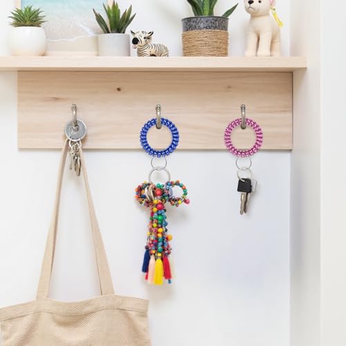 Image of TENOC Spiral Coil Keychain, Anti-lost Key Chain Holder Lanyard Cord for Sauna Outdoor Sports and Gym Pool