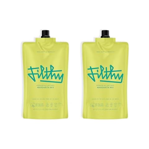 Filthy Margarita Mix - All Natural Premium Cocktail Mix - Non-GMO, Vegan & Gluten Free (2 Pouches - 32 oz Each) Cover
