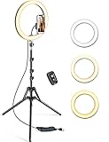 12,6 Zoll Ringlicht mit Groß Stativ Handy (Gesamthöhe 180 cm), Pnitri Großes Ringleuchte & Selfie-Ringlicht für Live-Streaming, Make-up, YouTube, TikTok Videos, Fotografie