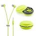 Amberetech Cute 3.5mm in Ear Earphones Earbuds Headset with Macaron Earphone Organizer Box Case for iPhone,for Samsung,for Mp3 iPod Pc Music (Green)