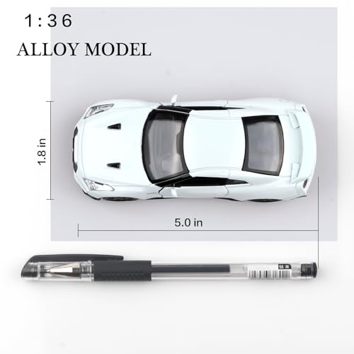 Modelo Nissan GTR R35 a escala 1:36 Pull Back blanco miniatura 5