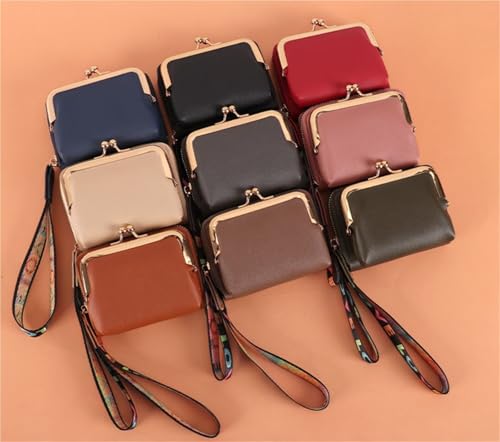 Fashionable Multi-color Coin Purse With Zipper And Multiple Card Slots With Accordion Interior(Brown)3