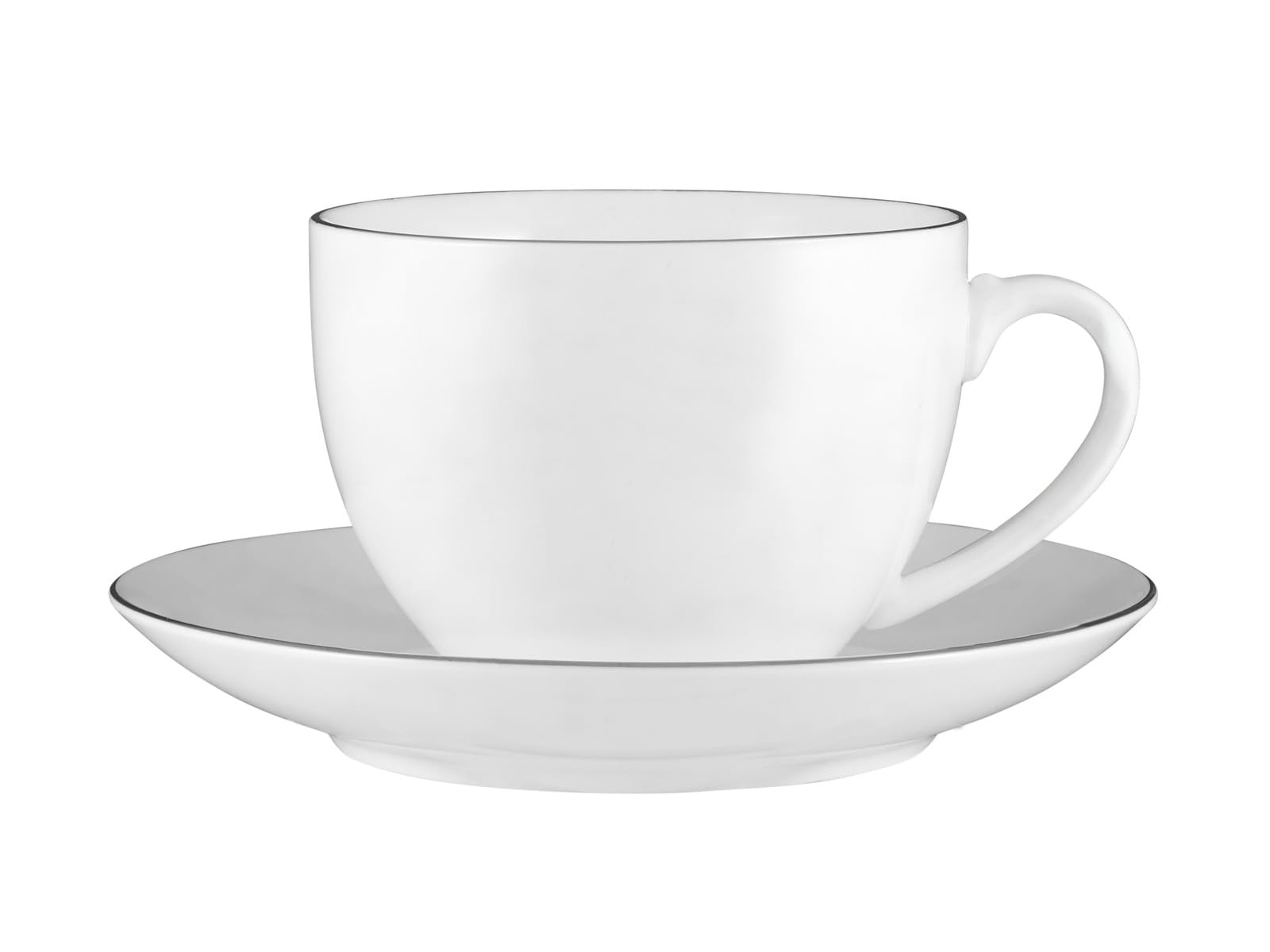 Maxwell & Williams White Platinum Cup & Saucer 260ML Platinum Set of 4